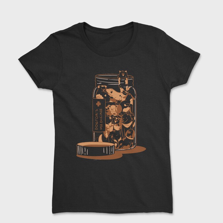 Jar Of Dog Animals Dogtors Medicine Cartoon, Tricou Femei