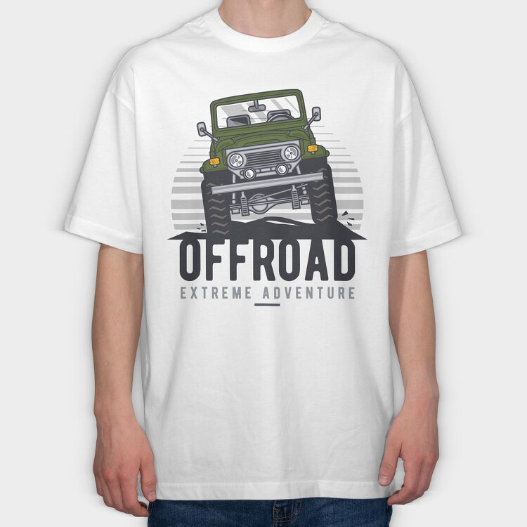 Offroad Extreme Adventure Jeep, Tricou Oversize Barbati (Unisex)