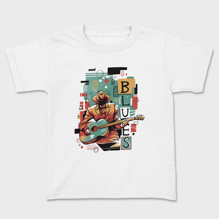 Blues Musician Abstract Music, Tricou Copii