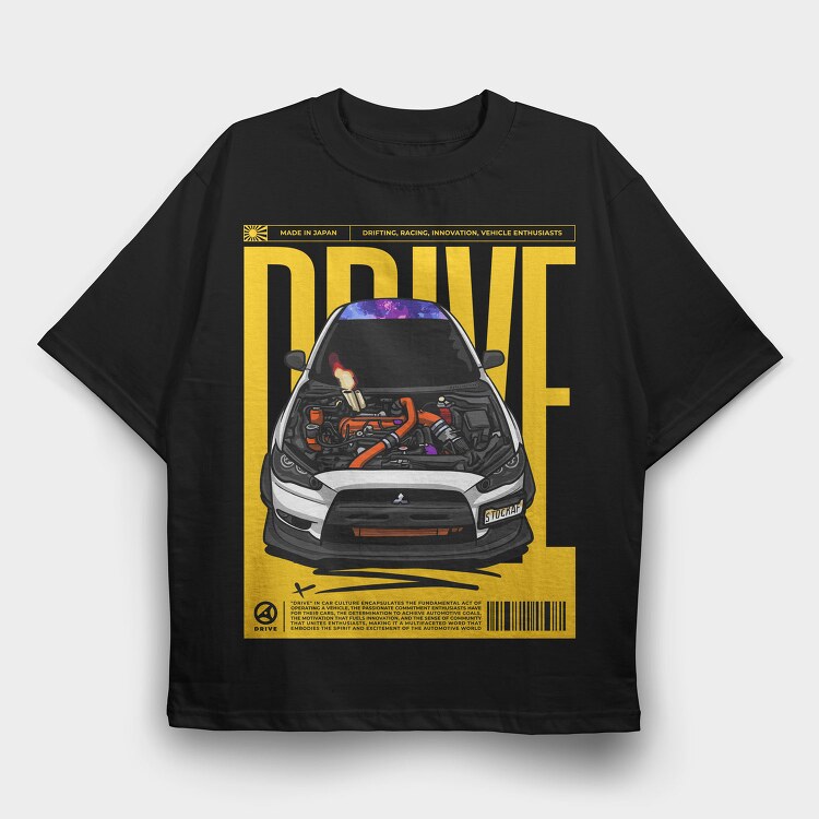 Evo Drive Flame, Tricou Oversize Barbati (Unisex)