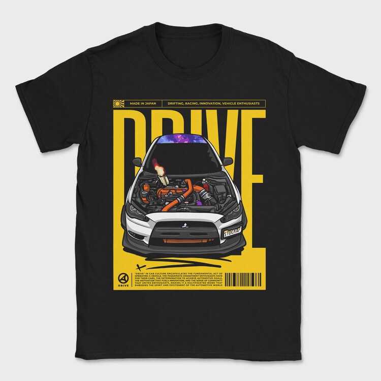 Evo Drive Flame, Tricou Barbati (Unisex)