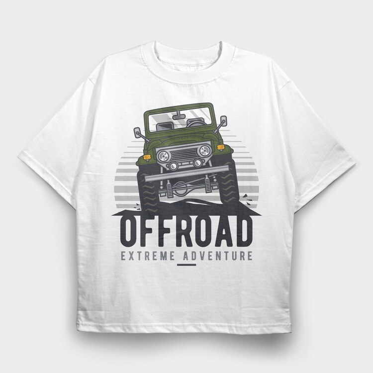 Offroad Extreme Adventure Jeep, Tricou Oversize Barbati (Unisex)