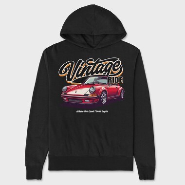 Vintage Ride Porsche, Hanorac Oversize Barbati (Unisex)