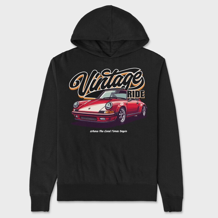 Vintage Ride Porsche, Hanorac Oversize Barbati (Unisex)