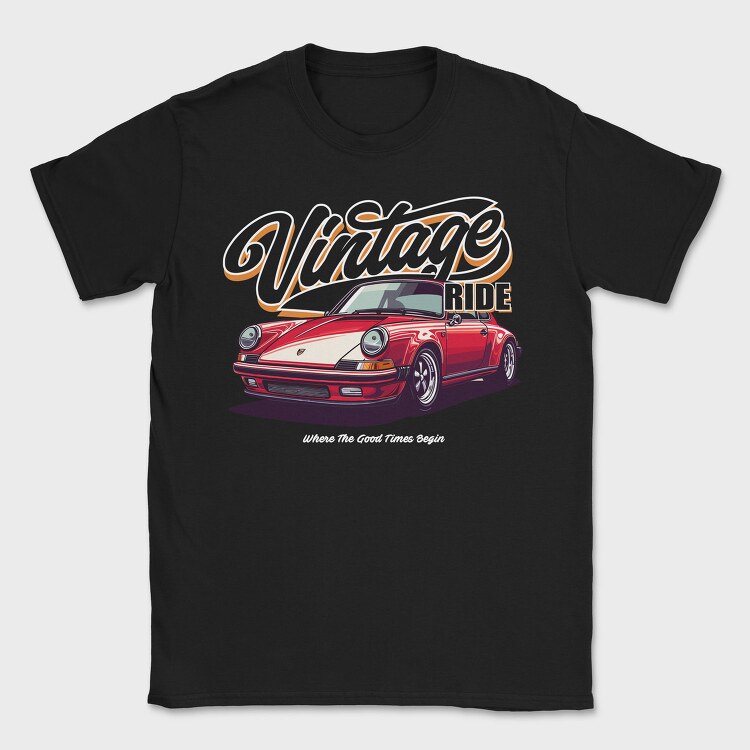 Vintage Ride Porsche, Tricou Barbati (Unisex)