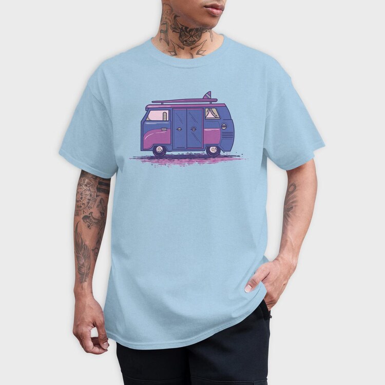 Camper Van Purple, Tricou Barbati (Unisex)
