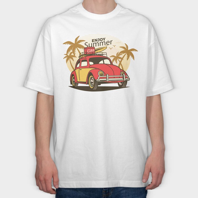 1956 Volkswagen Beetle, Tricou Oversize Barbati (Unisex)