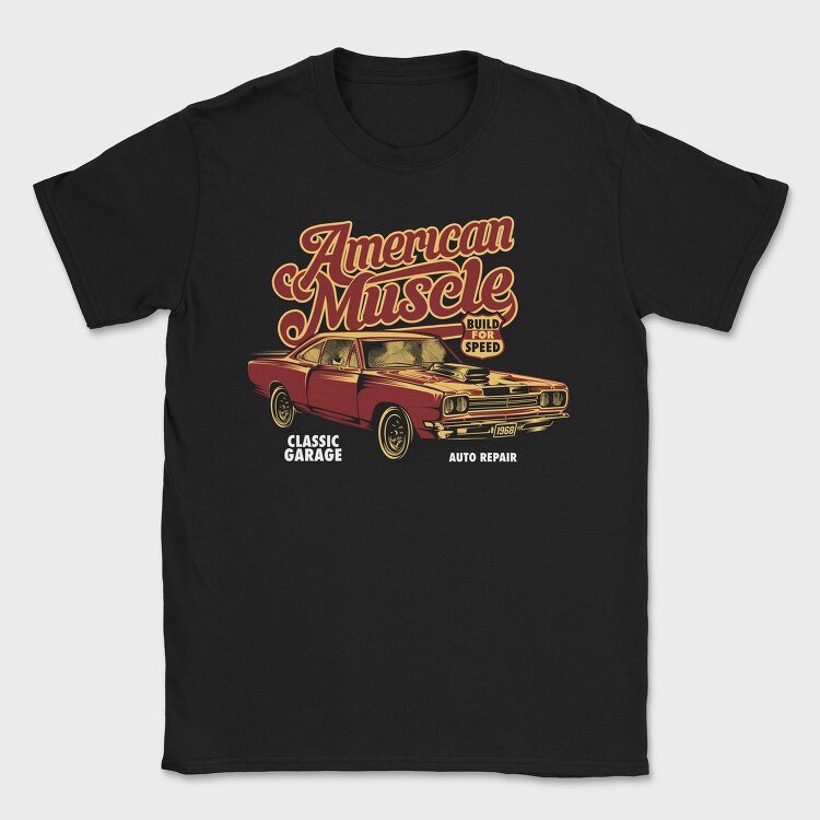 American Muscle Old Car, Tricou Barbati (Unisex)
