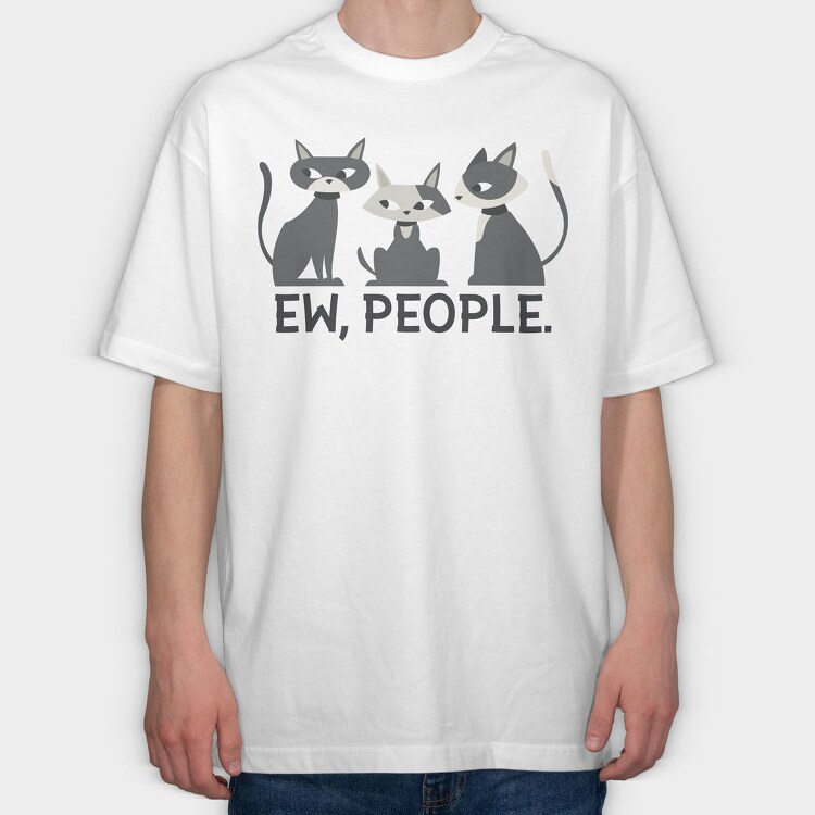 Ew People Cats, Tricou Oversize Barbati (Unisex)