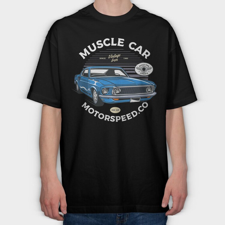 1969 mustang SportsRoof, Tricou Oversize Barbati (Unisex)