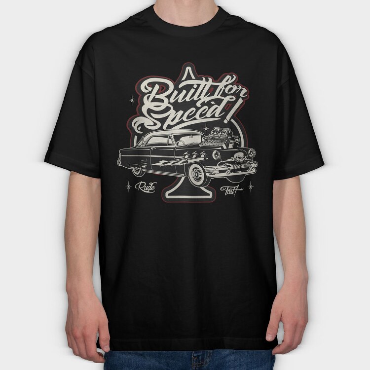 Built for Speed Hotrod Old, Tricou Oversize Barbati (Unisex)