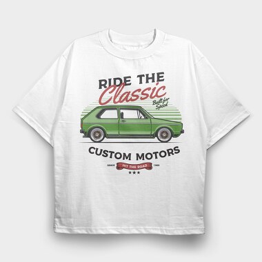 1974 Volkswagen Golf GTI, Tricou Oversize Barbati (Unisex)
