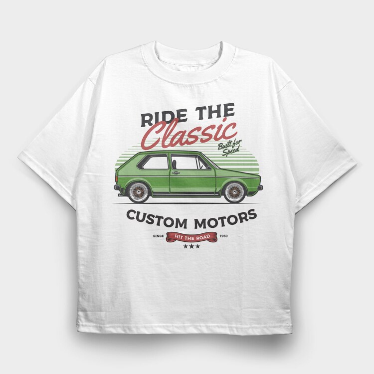 1974 Volkswagen Golf GTI, Tricou Oversize Barbati (Unisex)