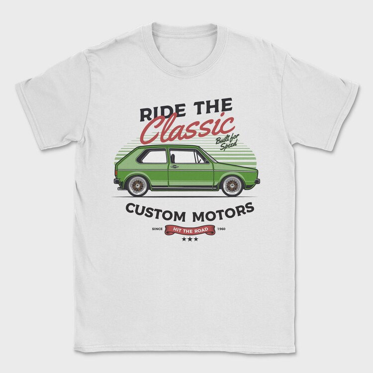 1974 Volkswagen Golf GTI, Tricou Barbati (Unisex)