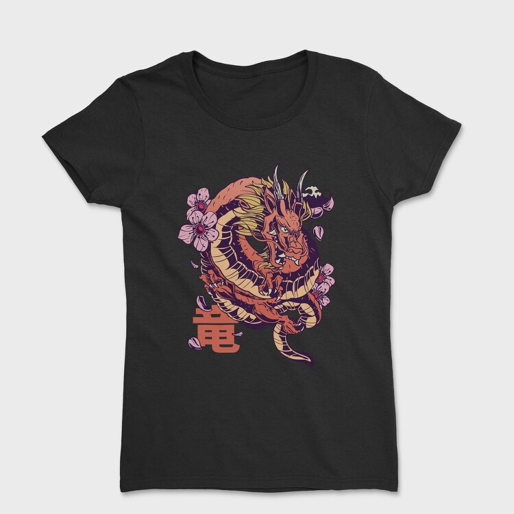 Japanese Dragon Sakura Blossom, Tricou Femei