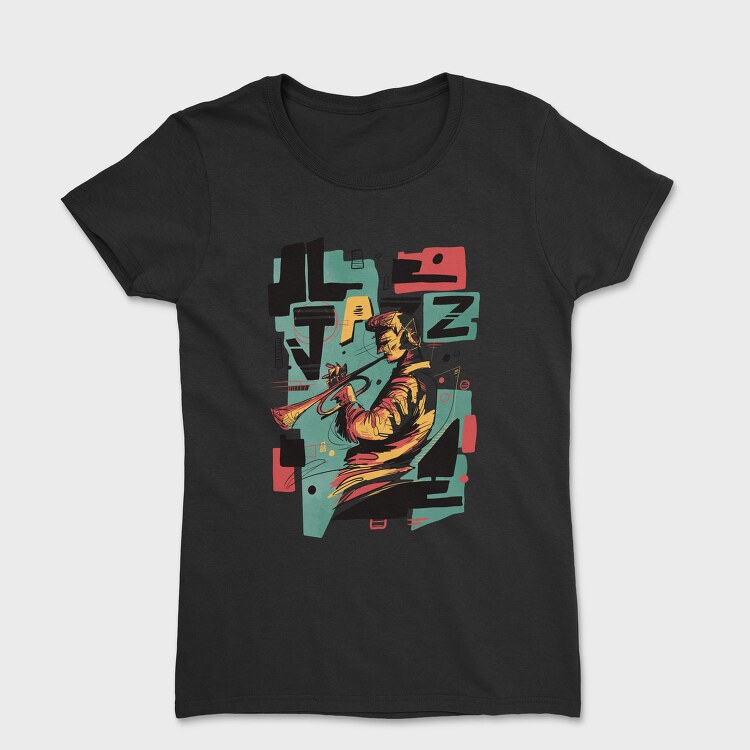 Jazz Musician Abstract Music, Tricou Femei