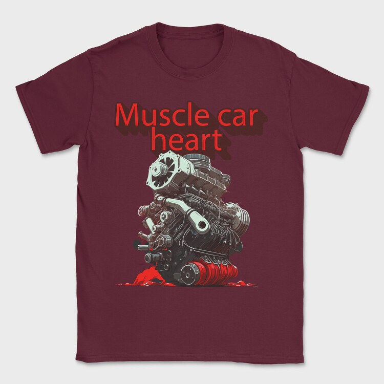 Muscle Car Heart Engine Anime, Tricou Barbati (Unisex)