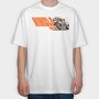 Tilted Competition Motorcycle With Rider Nimble and Fast, Tricou Oversize Barbati (Unisex)
