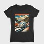 Classic Car Mountain Sunset Trees, Tricou Femei