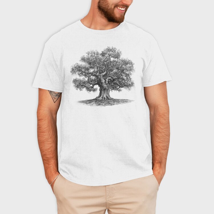 Vintage Oak Tree, Tricou Barbati (Unisex)