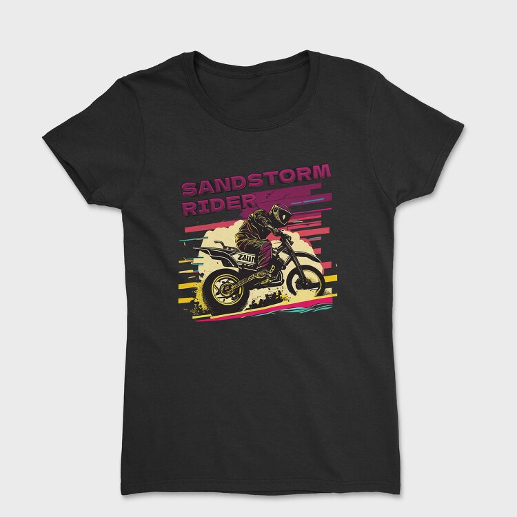 Motocross Rider MotorcycleArt 80S, Tricou Femei