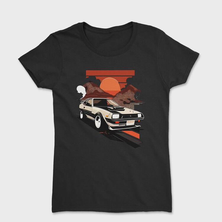 Classic Car Sunset Mountains, Tricou Femei