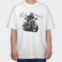 Motorcycle With Rider Ride With the Classics, Tricou Oversize Barbati (Unisex)