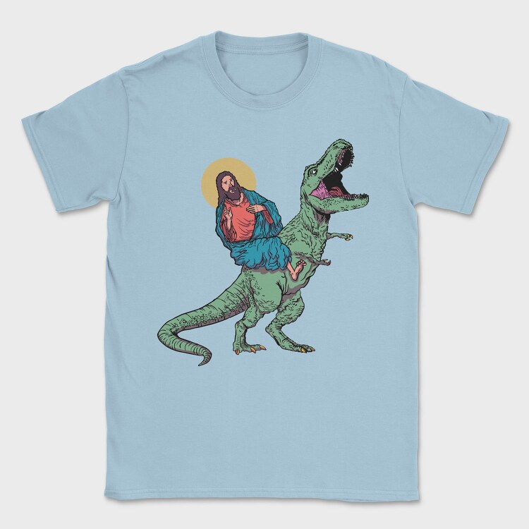 Jesus And T Rex Funny, Tricou Barbati (Unisex)