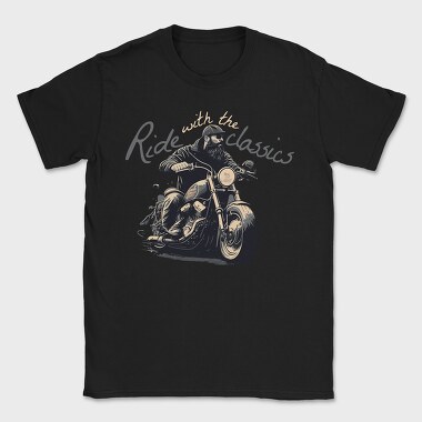 Motorcycle With Rider Ride With the Classics, Tricou Barbati (Unisex)
