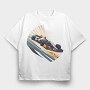 Formula Racing Car Bauhaus Abstract, Tricou Oversize Barbati (Unisex)