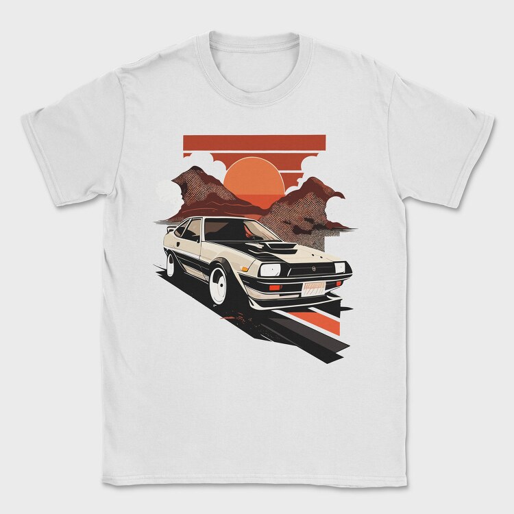 Classic Car Sunset Mountains, Tricou Barbati (Unisex)
