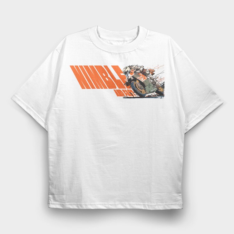 Tilted Competition Motorcycle With Rider Nimble and Fast, Tricou Oversize Barbati (Unisex)