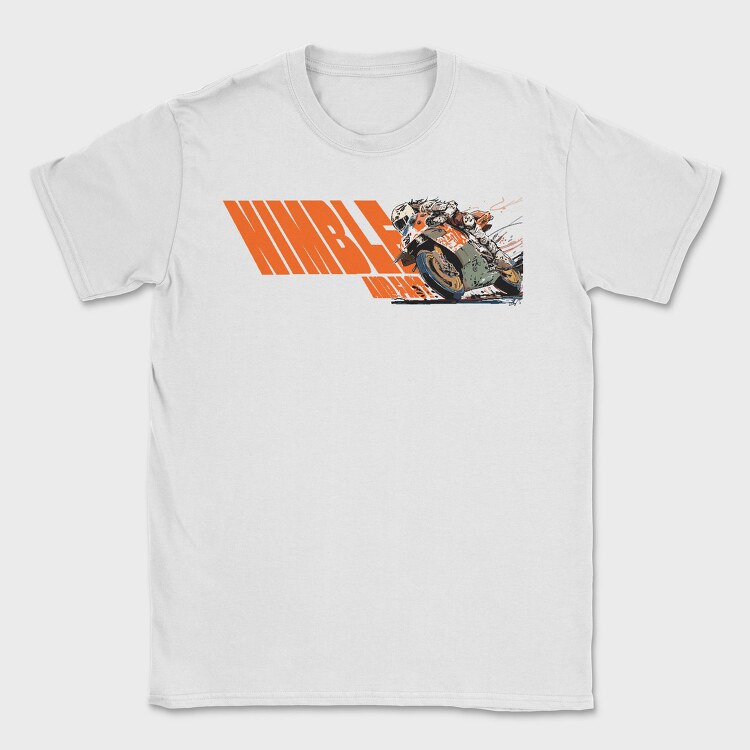Tilted Competition Motorcycle With Rider Nimble and Fast, Tricou Barbati (Unisex)