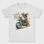 Ride or Die Skeleton Motorcycle Flag Art, Tricou Barbati (Unisex)