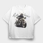 Motorcycle With Rider Ride With the Classics, Tricou Oversize Barbati (Unisex)