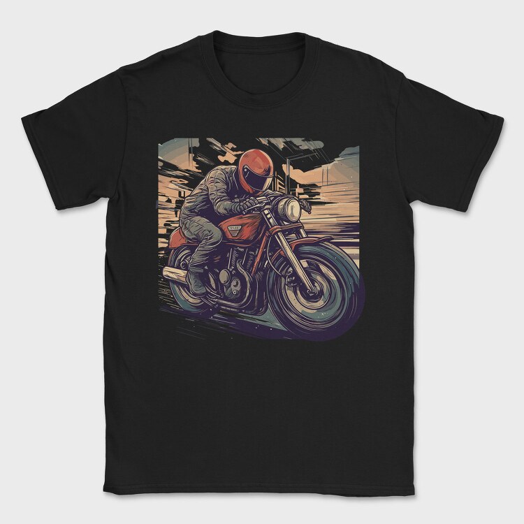 Motorcycle With Comic Rider, Tricou Barbati (Unisex)