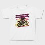 Motocross Rider MotorcycleArt 80S, Tricou Copii