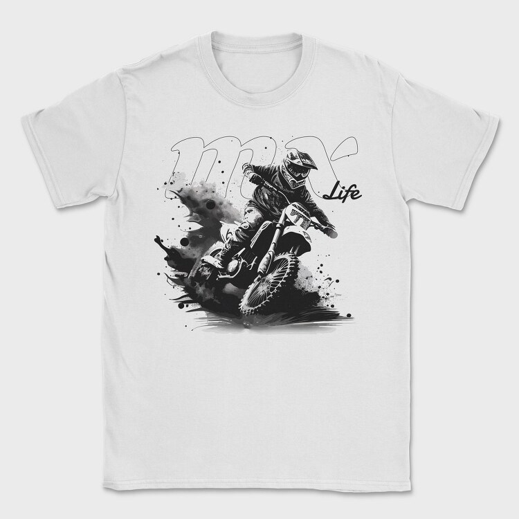 Motocross Rider Kicking Up Dirt Mx Life, Tricou Barbati (Unisex)