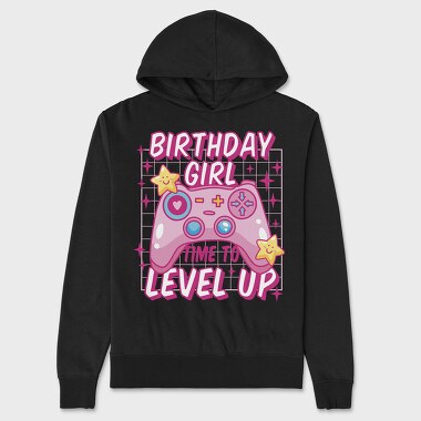 Birthday Girl Level Up, Hanorac Oversize Barbati (Unisex)