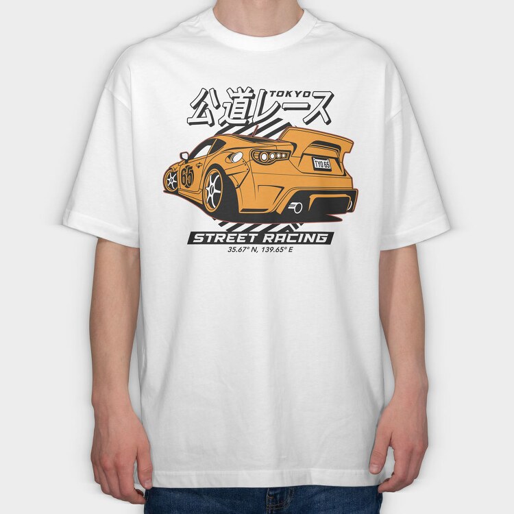 Street Race Tokyo, Tricou Oversize Barbati (Unisex)