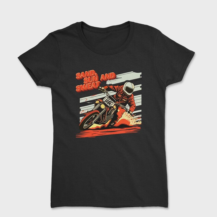 Motocross MotorcycleArt 80S, Tricou Femei