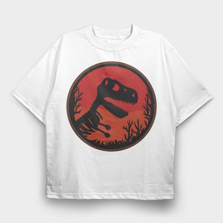 Jurassic Dinosaur Skeleton, Tricou Oversize Barbati (Unisex)