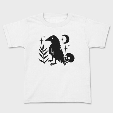 Night Raven And Skull Mug, Tricou Copii
