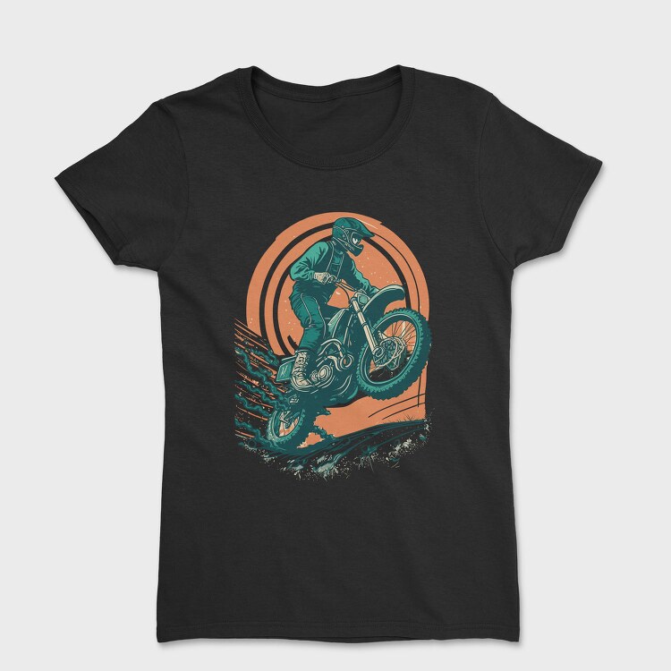 Biker Jumping Motocross Motorcycle, Tricou Femei