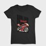 Anime Style Motorcycle Drawing Phrase Redline Warrior, Tricou Femei