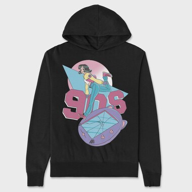 Nineties Pink 90S Anime Girl, Hanorac Oversize Barbati (Unisex)