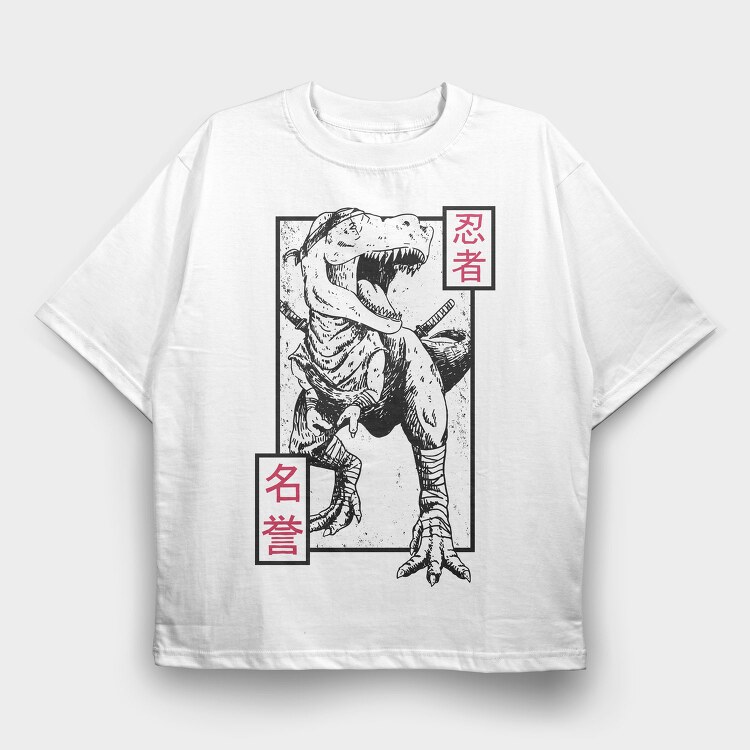 Ninja T Rex, Tricou Oversize Barbati (Unisex)
