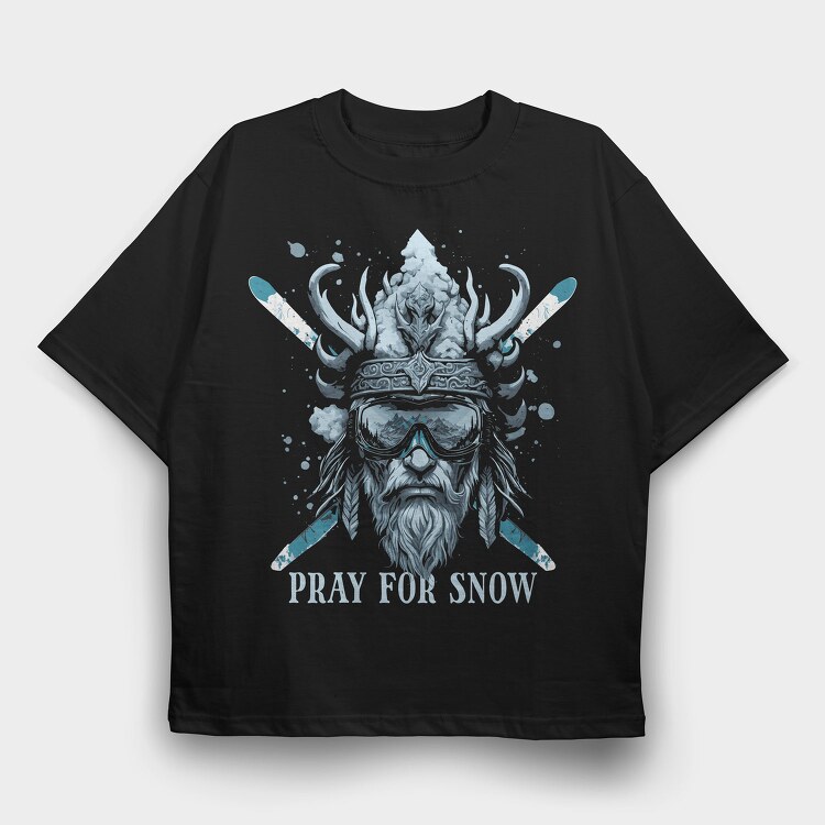 Nordic Skiing Viking God, Tricou Oversize Barbati (Unisex)