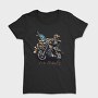 American Flag Skeleton Motocross Motorcycle, Tricou Femei