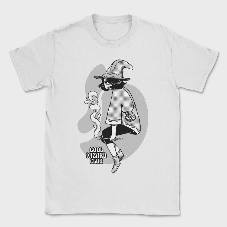 Cartoon Wizard Girl Fantasy Cool Club, Tricou Barbati (Unisex)